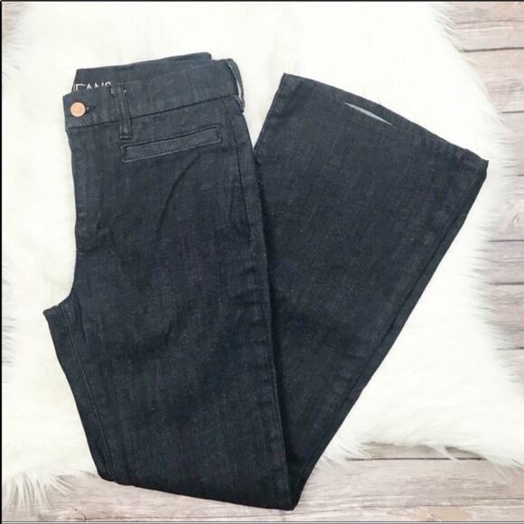 NEW ANTHROPOLOGIE MiH Marrakesh Mid Rise Dark Blue Wash Kick Flare Jeans 27 - Picture 3 of 9
